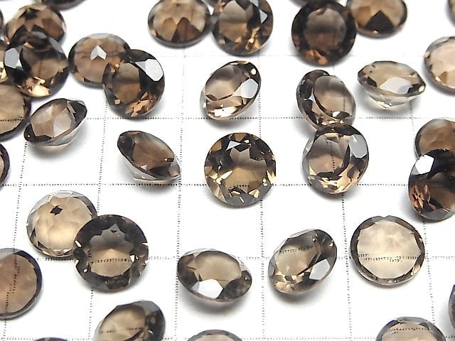 [Video] High Quality Smoky Quartz AAA Undrilled Brilliant Cut 9x9mm 5pcs