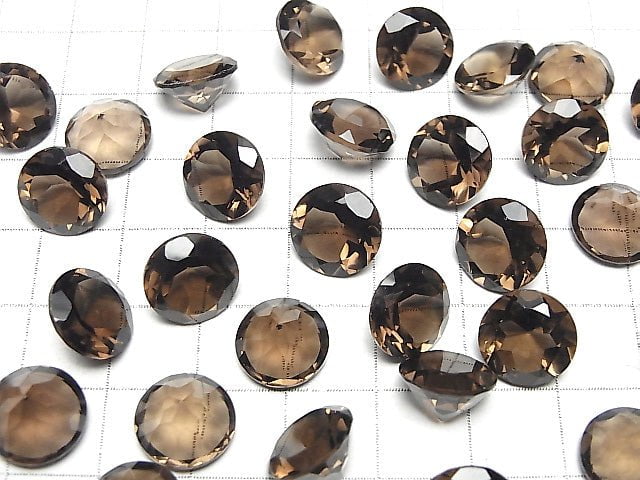 [Video] High Quality Smoky Quartz AAA Undrilled Brilliant Cut 11x11mm 5pcs