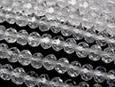 [Video]High Quality! Crystal (Smelted Quartz) AAA Faceted Button Rondelle 6x6x3mm 1strand beads (aprx.15inch/36cm)