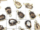 [Video]High Quality Smoky Quartz AAA Bezel Setting Pear shape Faceted 9x6mm 18KGP 2pcs