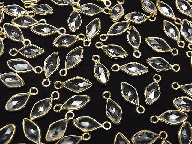 [Video]High Quality Crystal AAA Bezel Setting Diamond Shape 11x6mm 18KGP 3pcs