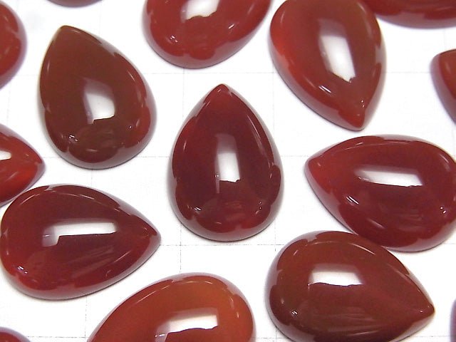 [Video] Red Agate AAA Pear shape Cabochon 18x13mm 3pcs