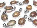 [Video] Mica in Quartz AAA- Oval Pendant 13~11mm SILVER925 1pc
