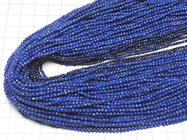 [Video] High Quality! Lapislazuli AAA- Faceted Round 2mm 1strand beads (aprx.15inch/38cm)