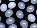 [Video] High Quality Blue Chalcedony AAA Oval Cabochon 10x8mm 3pcs