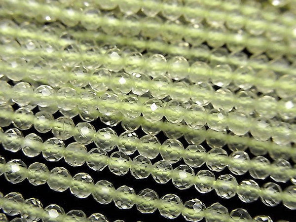 [Video]High Quality! Lemon Quartz AA++ Faceted Round 3mm 1strand beads (aprx.15inch/37cm)