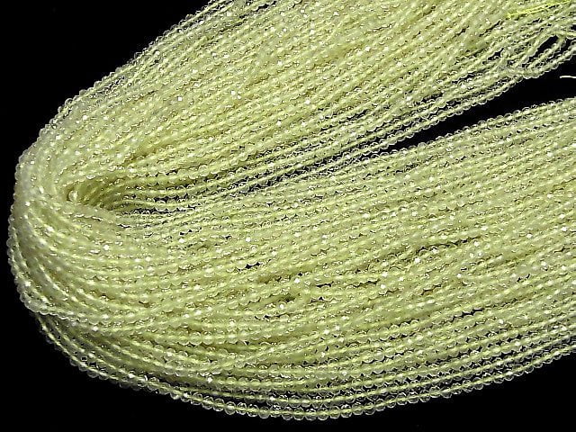 [Video]High Quality! Lemon Quartz AA++ Faceted Round 3mm 1strand beads (aprx.15inch/37cm)