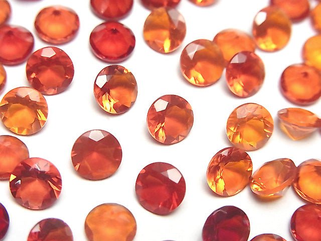 [Video]High Quality Mexican Opal (Fire Opal) AAA Loose stone Round Faceted 6x6mm 2pcs