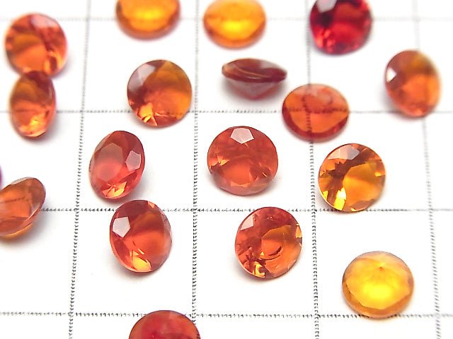 [Video]High Quality Mexican Opal (Fire Opal) AAA Loose stone Round Faceted 6x6mm 2pcs