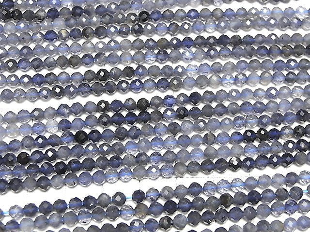 [Video] High Quality! Iolite AA+ Faceted Round 4mm 1strand beads (aprx.15inch / 38cm)