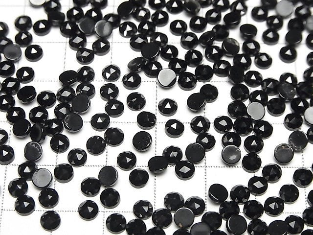 [Video]High Quality Black Spinel AAA Round Rose Cut 4x4mm 10pcs