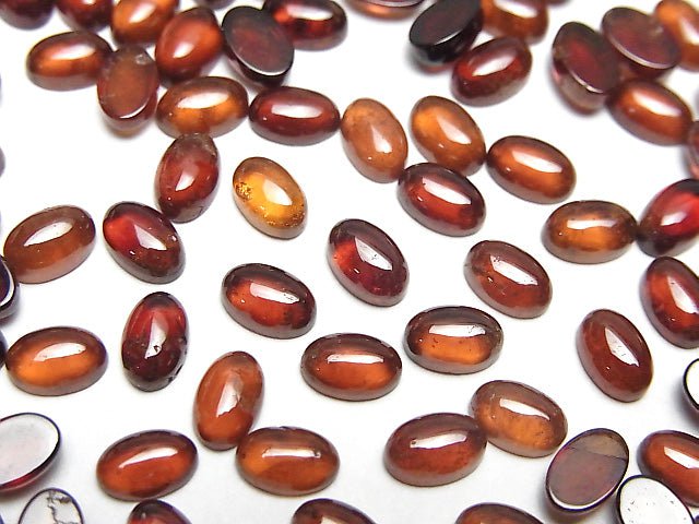 [Video] High Quality Hessonite Garnet AAA Oval Cabochon 6x4mm 5pcs