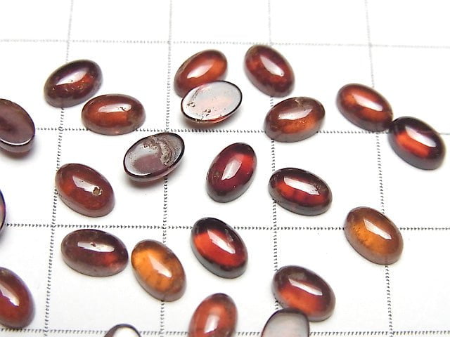 [Video] High Quality Hessonite Garnet AAA Oval Cabochon 6x4mm 5pcs