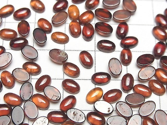 [Video] High Quality Hessonite Garnet AAA Oval Cabochon 6x4mm 5pcs