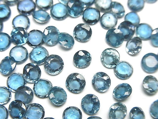 [Video]High Quality Indigo Blue Kyanite AAA- Loose stone Round Faceted 5x5mm 3pcs