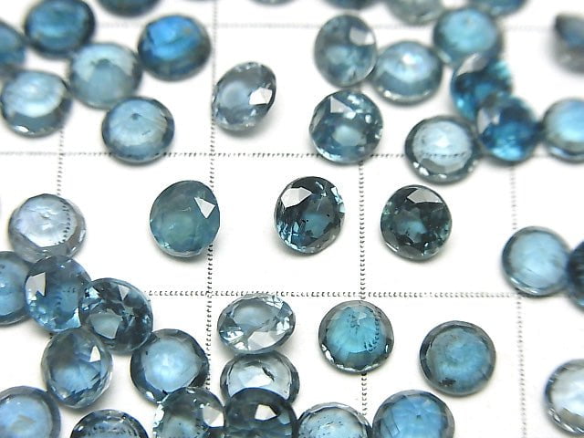 [Video]High Quality Indigo Blue Kyanite AAA- Loose stone Round Faceted 5x5mm 3pcs