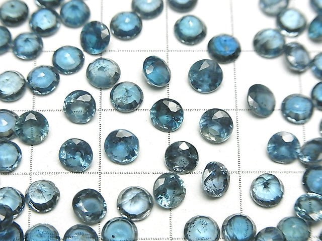[Video]High Quality Indigo Blue Kyanite AAA- Loose stone Round Faceted 5x5mm 3pcs