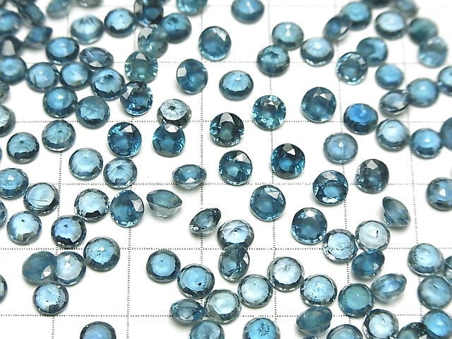 [Video]High Quality Indigo Blue Kyanite AAA- Loose stone Round Faceted 5x5mm 3pcs