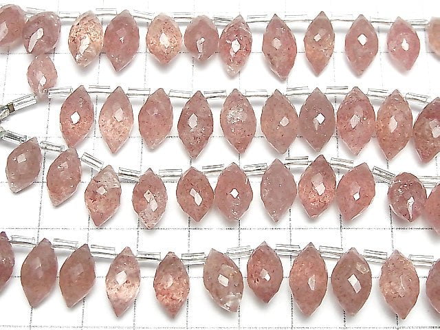 [Video] Pink Epidote AA++ Marquise Rice Faceted Briolette 1strand (20pcs)