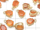[Video] High Quality Carnelian AAA Bezel Setting Pear shape Faceted 8x6mm 18KGP 2pcs