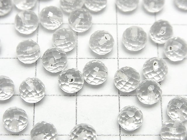 [Video]High Quality Crystal AAA Half Drilled Hole Faceted Round 6mm 5pcs