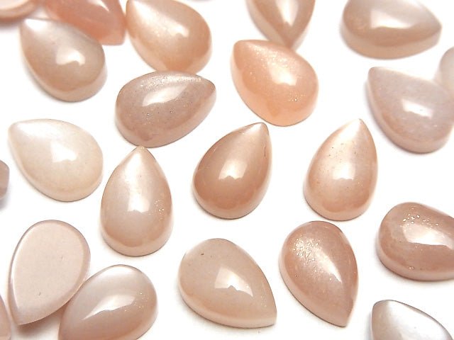 [Video] Peach Moonstone AAA- Pear shape Cabochon 12x8mm 3pcs
