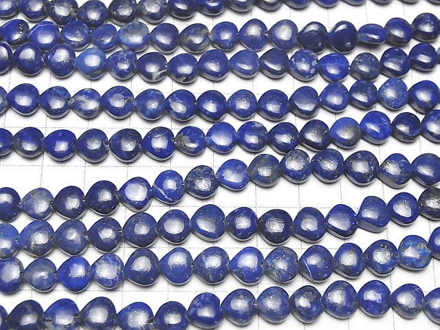 [Video] Lapis lazuli AA++ Vertical Hole Heart 8x8mm half or 1strand beads (aprx.6inch / 16cm)