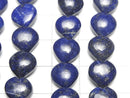 [Video] Lapis lazuli AA++ Vertical Hole Heart 10x10mm half or 1strand beads (aprx.6inch / 16cm)
