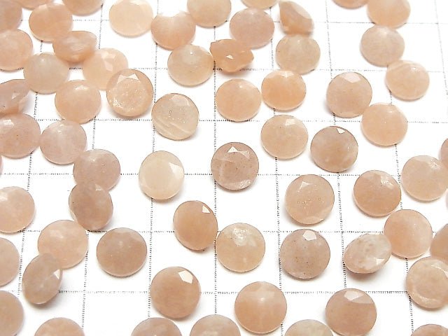 [Video]High Quality Peach Moonstone AAA Loose stone Round Faceted 8x8mm 4pcs