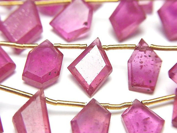 [Video] High Quality Ruby AAA- Rough Slice Faceted 1strand beads (aprx.7inch / 18cm)