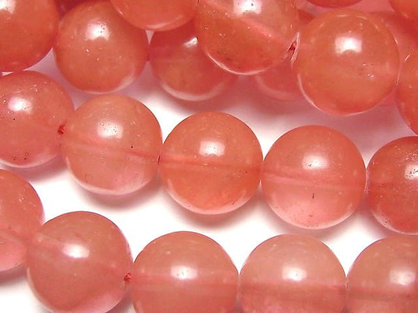 1strand $6.79! Cherry Quartz Glass  Round 14mm 1strand beads (aprx.15inch/37cm)