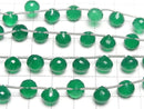 [Video] High Quality Green Onyx AAA Onion Faceted Briolette 7x7mm 1strand (8pcs)