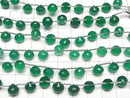 [Video] High Quality Green Onyx AAA Onion Faceted Briolette 7x7mm 1strand (8pcs)