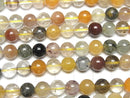 [Video] Multicolor Rutilated Quartz AAA Round 8mm half or 1strand beads (aprx.15inch / 36cm)