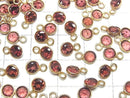 [Video]High Quality Pink Garnet AAA Bezel Setting Round Faceted 5x5mm 18KGP 5pcs