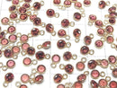 [Video]High Quality Pink Garnet AAA Bezel Setting Round Faceted 5x5mm 18KGP 5pcs