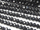 High Quality!  1strand $9.79! Onyx AAA Faceted Button Rondelle 4x4x2.5mm 1strand beads (aprx.15inch/37cm)