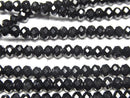 High Quality!  1strand $9.79! Onyx AAA Faceted Button Rondelle 4x4x2.5mm 1strand beads (aprx.15inch/37cm)