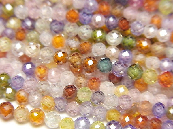 [Video]High Quality! MultiColor ,Cubic Zirconia AAA Faceted Round 3mm 1strand beads (aprx.14inch/34cm)