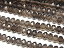 1strand $13.99! High Quality!  Smoky Quartz AAA Faceted Button Rondelle 4x4x3mm 1strand beads (aprx.15inch/38cm)