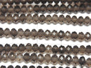 1strand $13.99! High Quality!  Smoky Quartz AAA Faceted Button Rondelle 4x4x3mm 1strand beads (aprx.15inch/38cm)