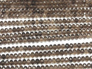 1strand $13.99! High Quality!  Smoky Quartz AAA Faceted Button Rondelle 4x4x3mm 1strand beads (aprx.15inch/38cm)