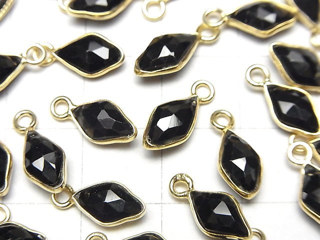 [Video] High Quality Black Spinel AAA Bezel Setting Diamond Shape 11x6mm 18KGP 3pcs