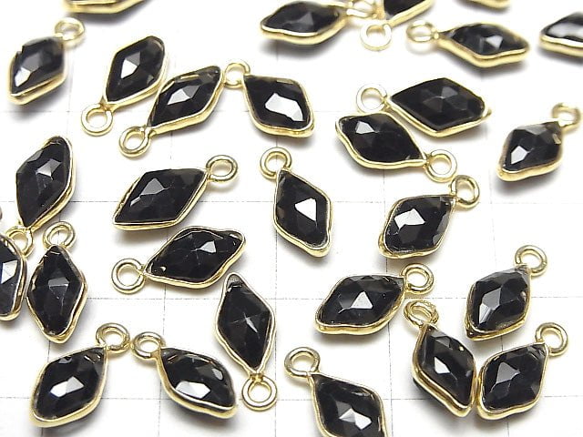 [Video] High Quality Black Spinel AAA Bezel Setting Diamond Shape 11x6mm 18KGP 3pcs