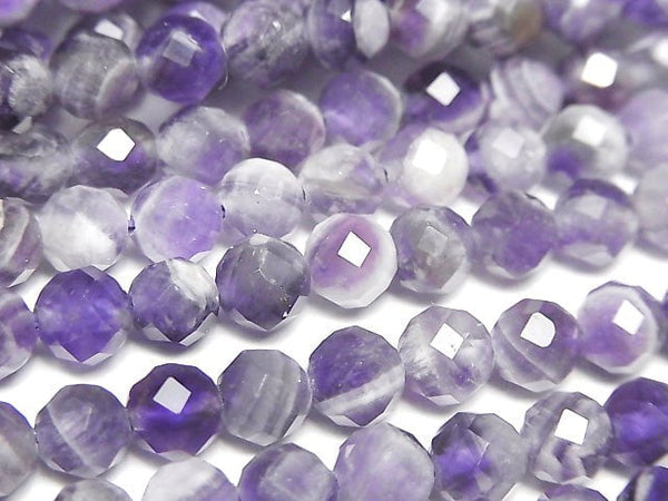 [Video]High Quality! Striped Amethyst 64Faceted Round 6mm 1strand beads (aprx.14inch/35cm)