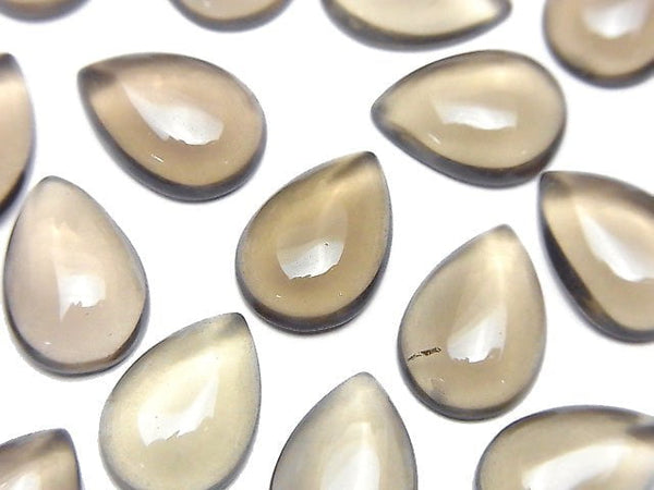 High Quality Smoky Quartz AAA Pear shape  Cabochon 14x10mm 3pcs