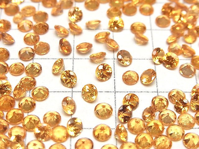 [Video]High Quality Spessartite Garnet AAA- Round Faceted 4x4mm 2pcs