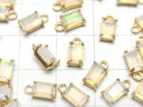 [Video]High Quality Opal AAA- Bezel Setting Rectangle Faceted 6x4mm 18KGP 2pcs