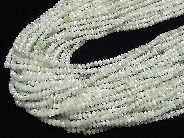High Quality! Burma Jadeite AA ++ Faceted Button Rondelle 3 x 3 x 2 mm half or 1 strand beads (aprx.15 inch / 38 cm)