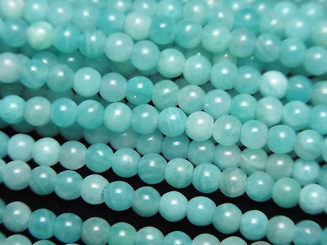 1strand $5.79! Brazil Amazonite AAA-Round 3mm 1strand beads (aprx.15inch / 38cm)